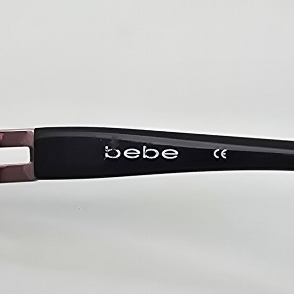 Bebe BB7216 001 Jet Black Rhinestone Cat Eye Eyeglasses Frame w/ Case 52-16-135 - Picture 9 of 15